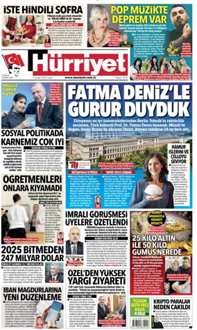 Cover of Hurriyet Print Edition