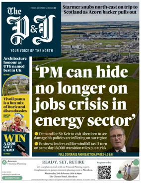 Cover of The Press and Journal (Aberdeenshire)