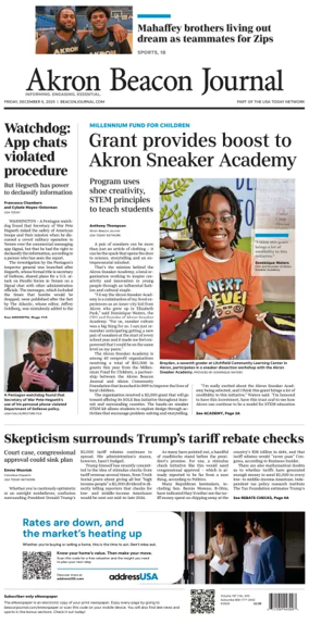 Cover of Akron Beacon Journal