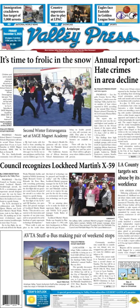 Cover of Antelope Valley Press