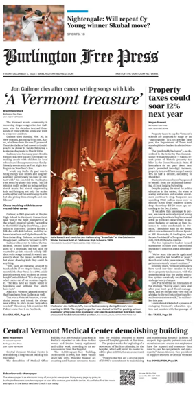 Cover of Burlington Free Press