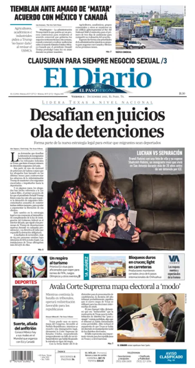 Cover of El Diario de El Paso