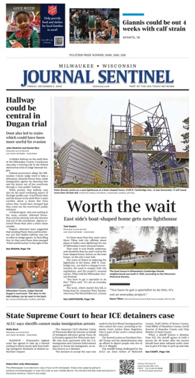 Cover of Milwaukee Journal Sentinel