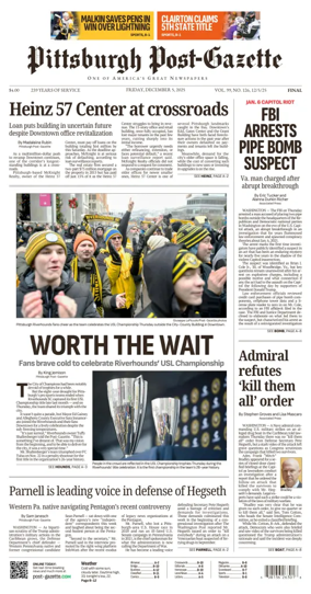 Cover of Pittsburgh Post-Gazette