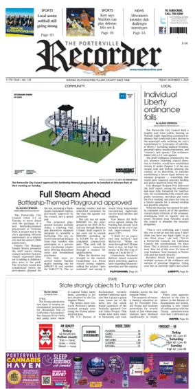 Cover of Porterville Recorder