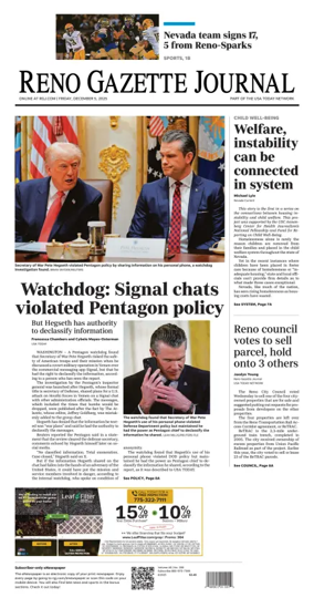 Cover of Reno Gazette Journal