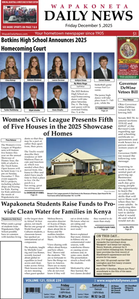 Cover of Wapakoneta Daily News