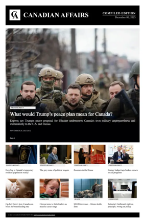 Cover of Canadian Affairs News Compiled Edition