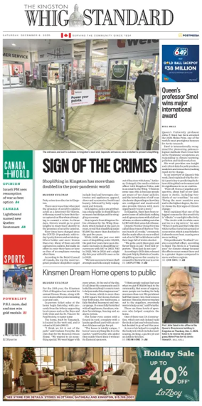 Cover of Kingston Whig-Standard