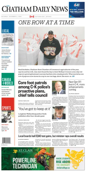 Cover of The Chatham Daily News