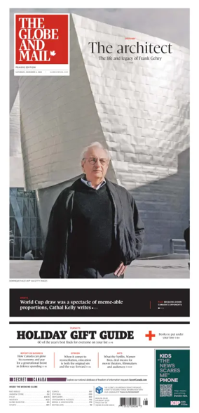 Cover of The Globe and Mail (Prairie Edition)