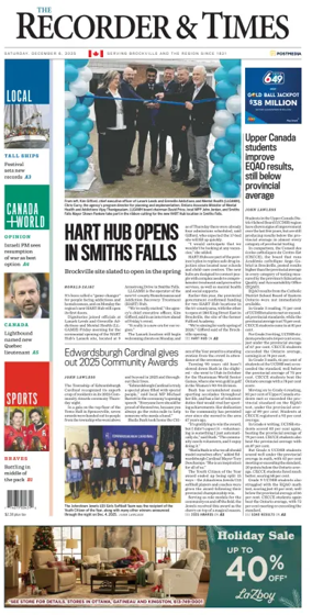 Cover of The Recorder & Times (Brockville)