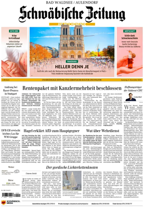Cover of Schwaebische Zeitung (Bad Waldsee / Aulendorf)
