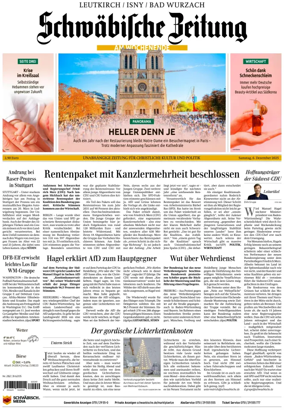 Cover of Schwaebische Zeitung (Leutkirch / Isny / Bad Wurzach)