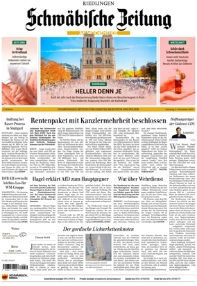 Cover of Schwaebische Zeitung (Riedlingen)