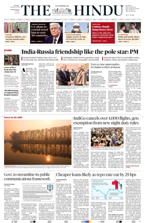 Cover of The Hindu - International