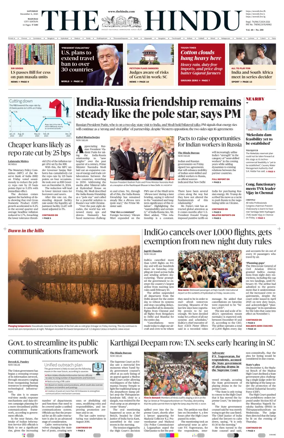 Cover of The Hindu (Madurai)