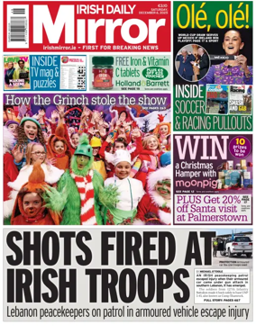 Cover of Irish Daily Mirror