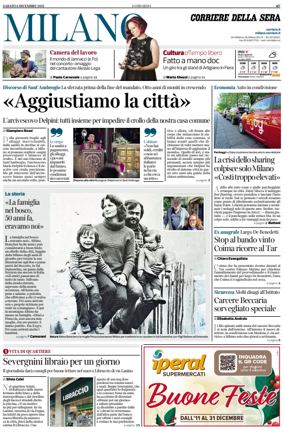 Cover of Corriere della Sera (Milano)