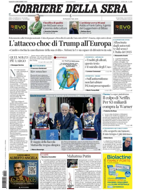 Cover of Corriere della Sera 