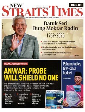 Cover of New Straits Times