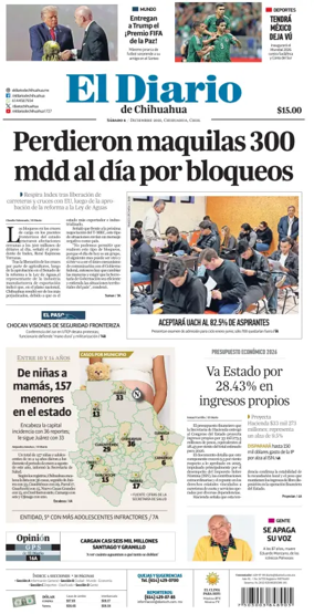 Cover of El Diario de Chihuahua
