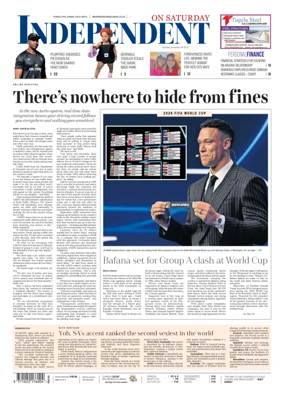 Cover of The Independent on Saturday