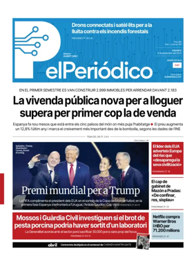 Cover of El Periódico de Catalunya (Català)