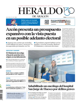 Cover of Heraldo de Aragón