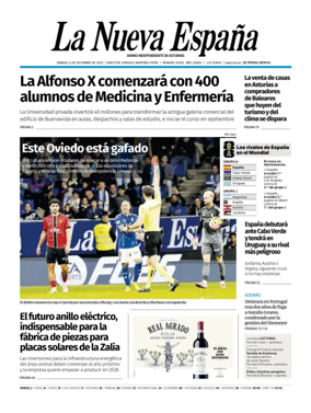 Cover of La Nueva España (Oviedo)