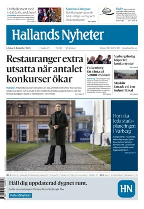 Cover of Hallands Nyheter