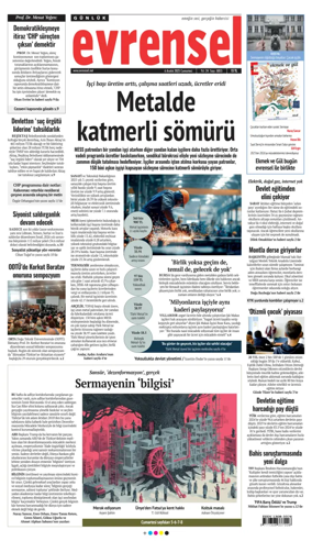 Cover of Evrensel Gazetesi