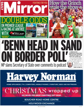 Cover of Daily Mirror (Northern Ireland)