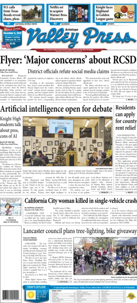 Cover of Antelope Valley Press