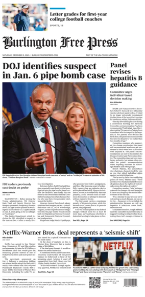 Cover of Burlington Free Press