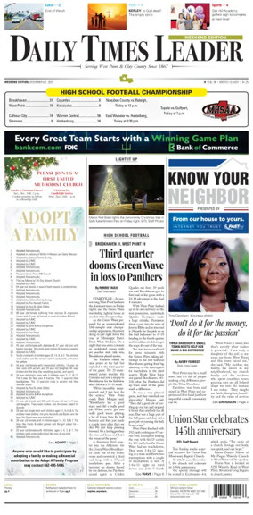 Cover of Daily Times Leader