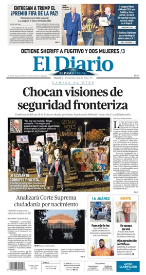 Cover of El Diario de El Paso
