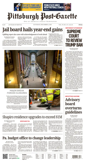 Cover of Pittsburgh Post-Gazette