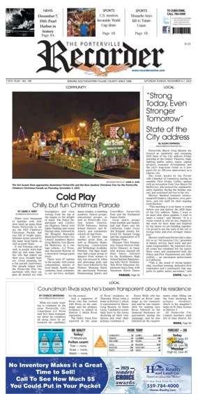 Cover of Porterville Recorder