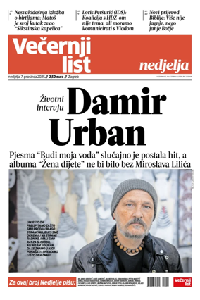 Cover of Večernji list - Zagreb