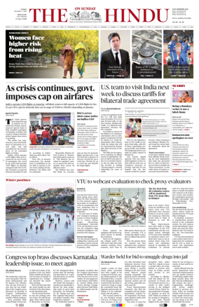 Cover of The Hindu (Bangalore)