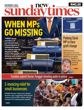Cover of New Straits Times
