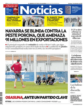 Cover of Diario de Noticias (Spain)