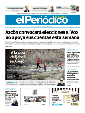 Cover of El Periódico Aragón