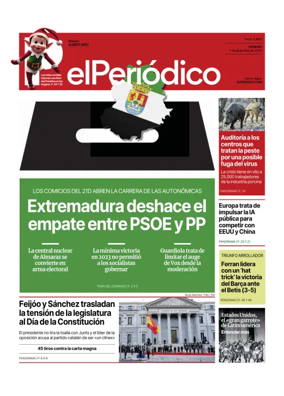 Cover of El Periódico de Catalunya (Castellano)