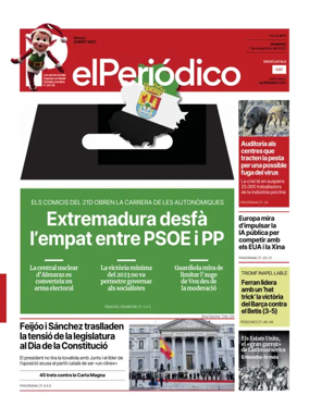 Cover of El Periódico de Catalunya (Català)