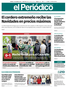 Cover of El Periódico Extremadura