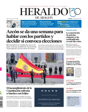 Cover of Heraldo de Aragón