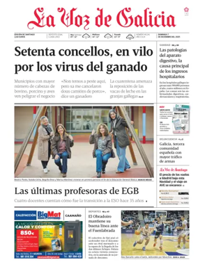 Cover of La Voz de Galicia (Santiago)