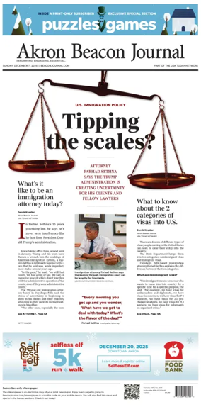 Cover of Akron Beacon Journal